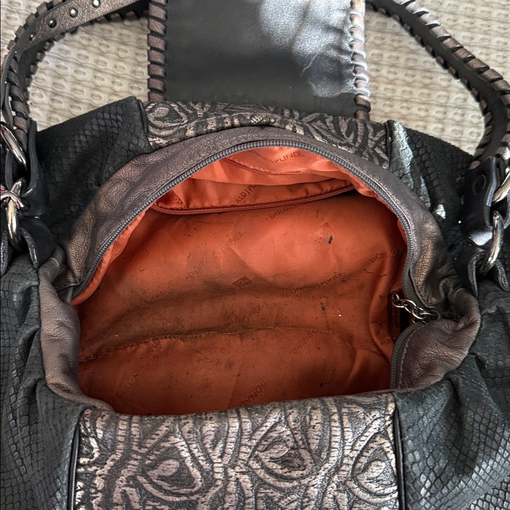 Donald J. Pliner Black and Brown Shoulder Bag - Picture 5 of 7
